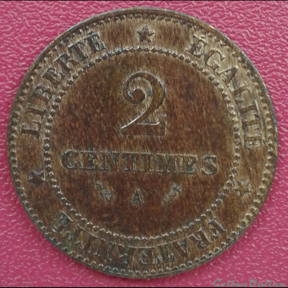 1891 A - 2 centimes monnaies france modernes 1891 a 2 centimes