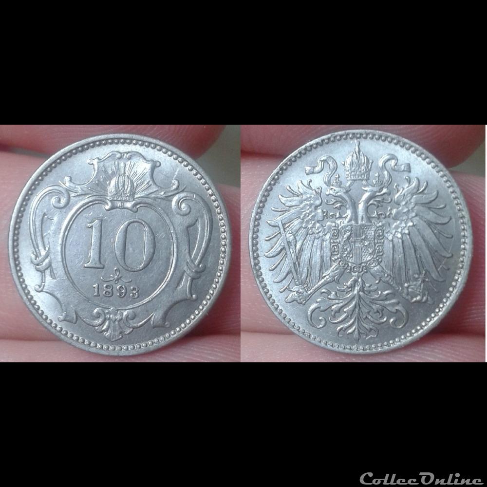 Autriche - 10 heller 1893 monnaie monde autriche 10 heller 1893