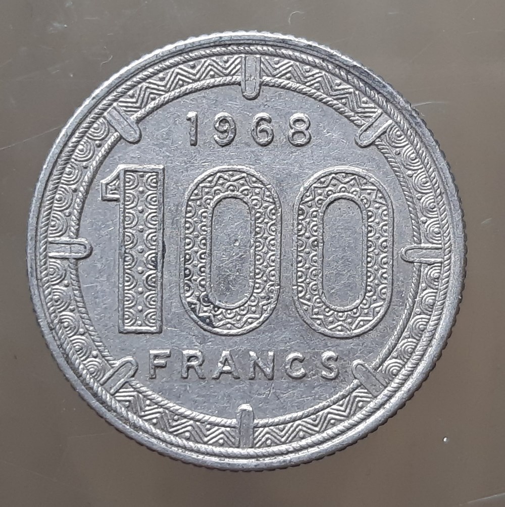 Etats de l’Afrique équatoriale – 100 francs 1968 monnaies colonies francaises etats de l afrique equatoriale 100 francs 1968