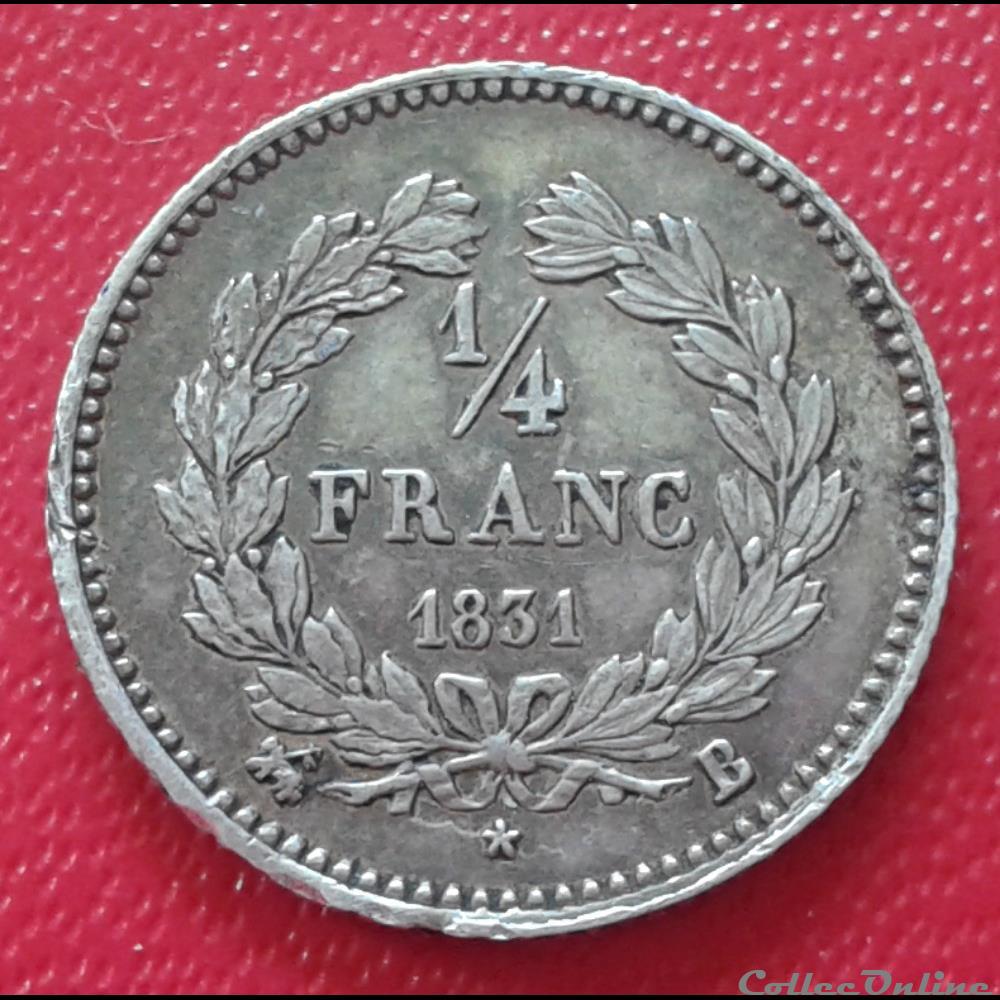 1831 - 1/4 franc monnaies monde france 1831 1 4 franc