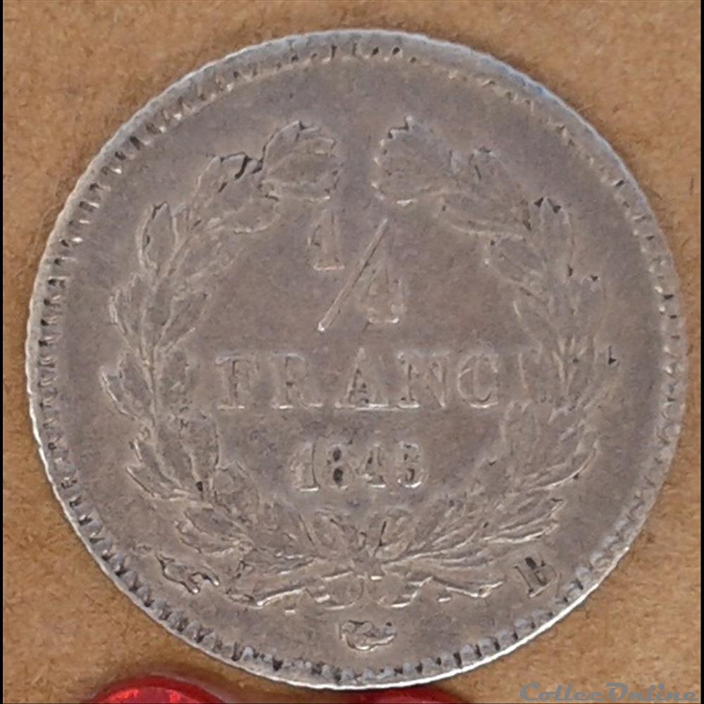 1845 - 1/4 franc (exemplaire n°2) monnaies monde france 1845 1 4 franc exemplaire n 2