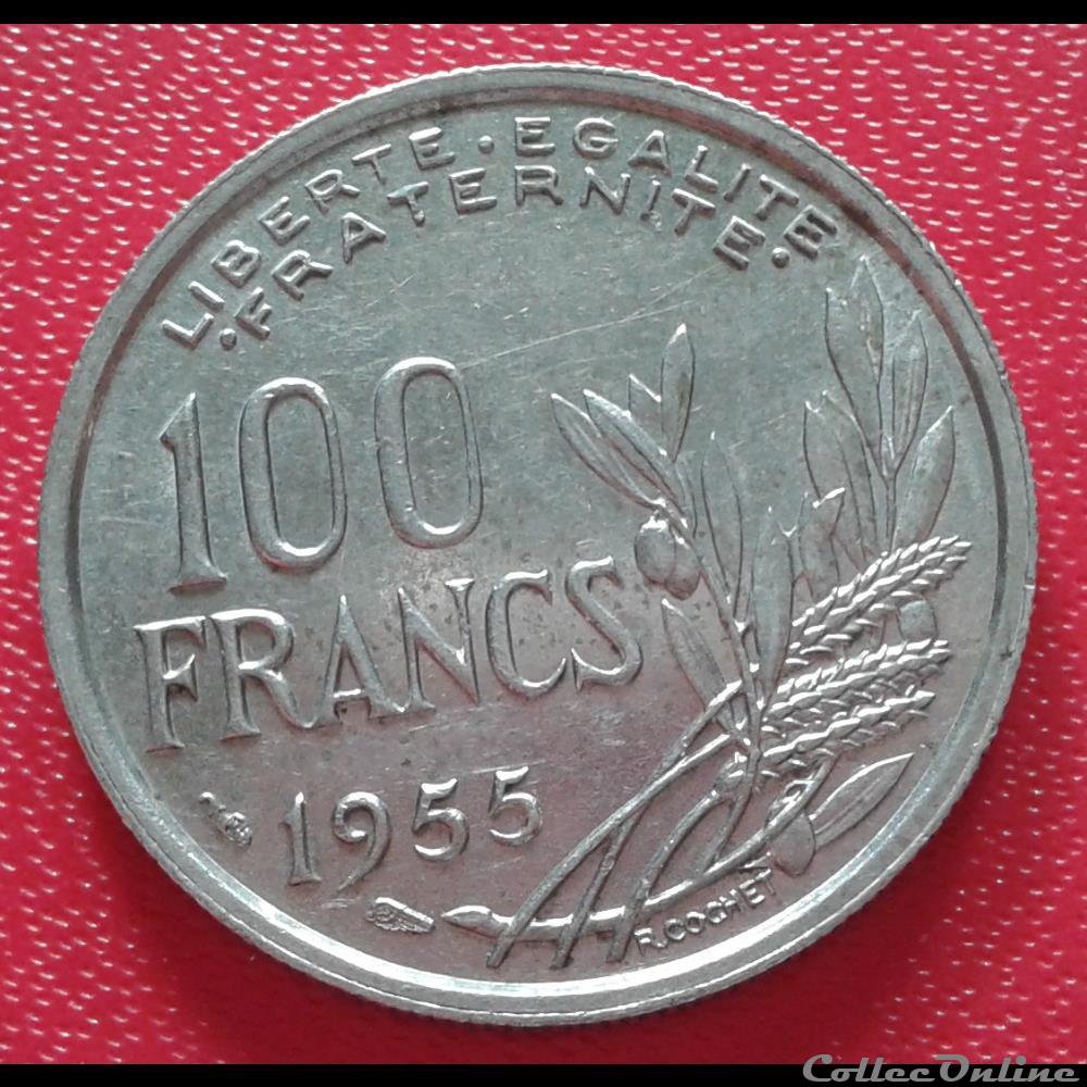 monnaies france modernes 1955 100 francs ruban large