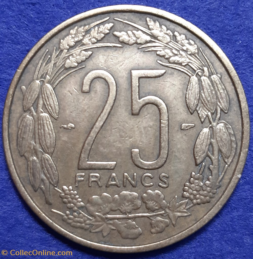 Cameroun - 25 francs 1958 monnaies monde cameroun 25 francs 1958