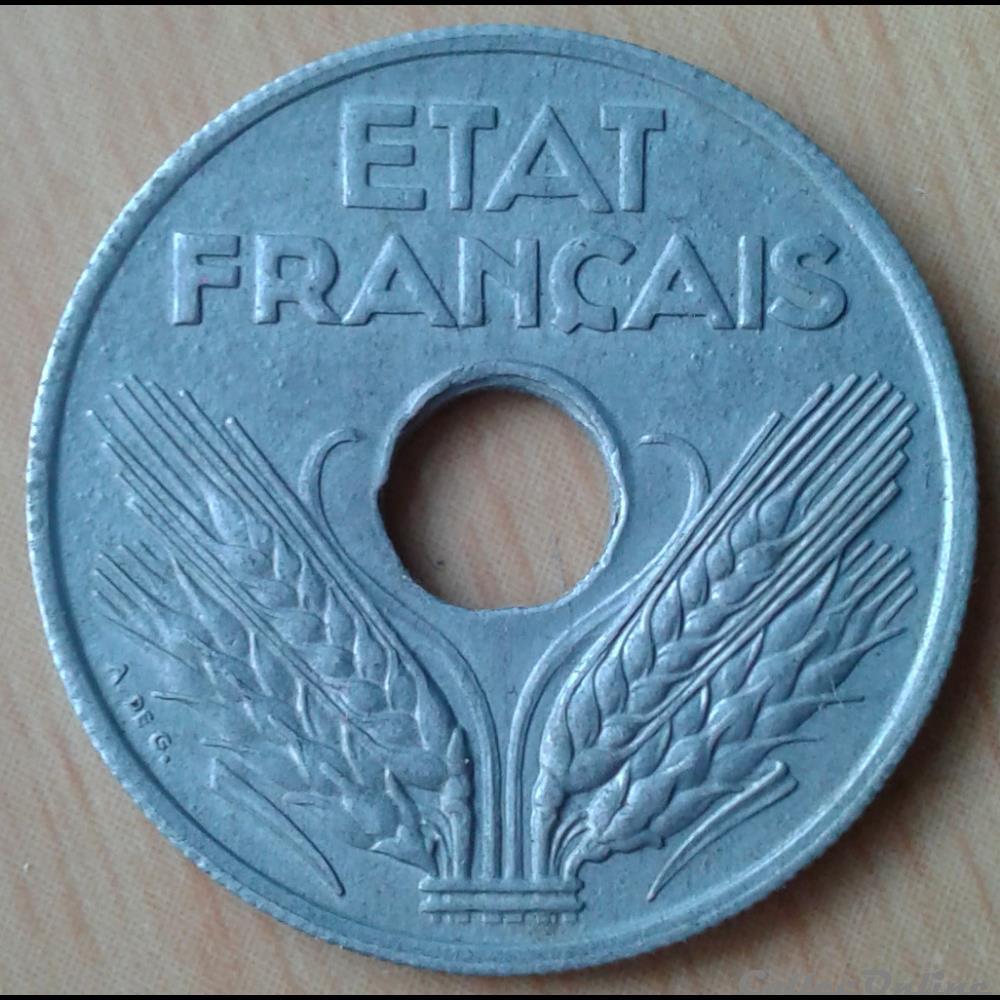 1943 - 20 centimes - lourde monnaies france a modernes 1943 20 centimes lourde