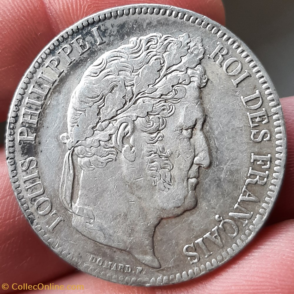 1834 A - 5 francs Louis Philippe Ier 2 monnaies france modernes 1834 a 5 francs louis philippe ier
