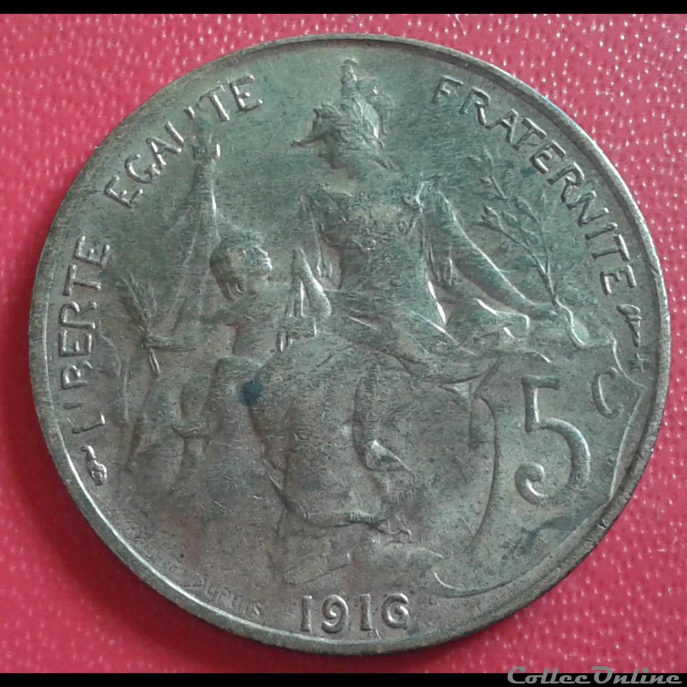 1916 - 5 centimes - étoile monnaies monde france 1916 5 centimes etoile