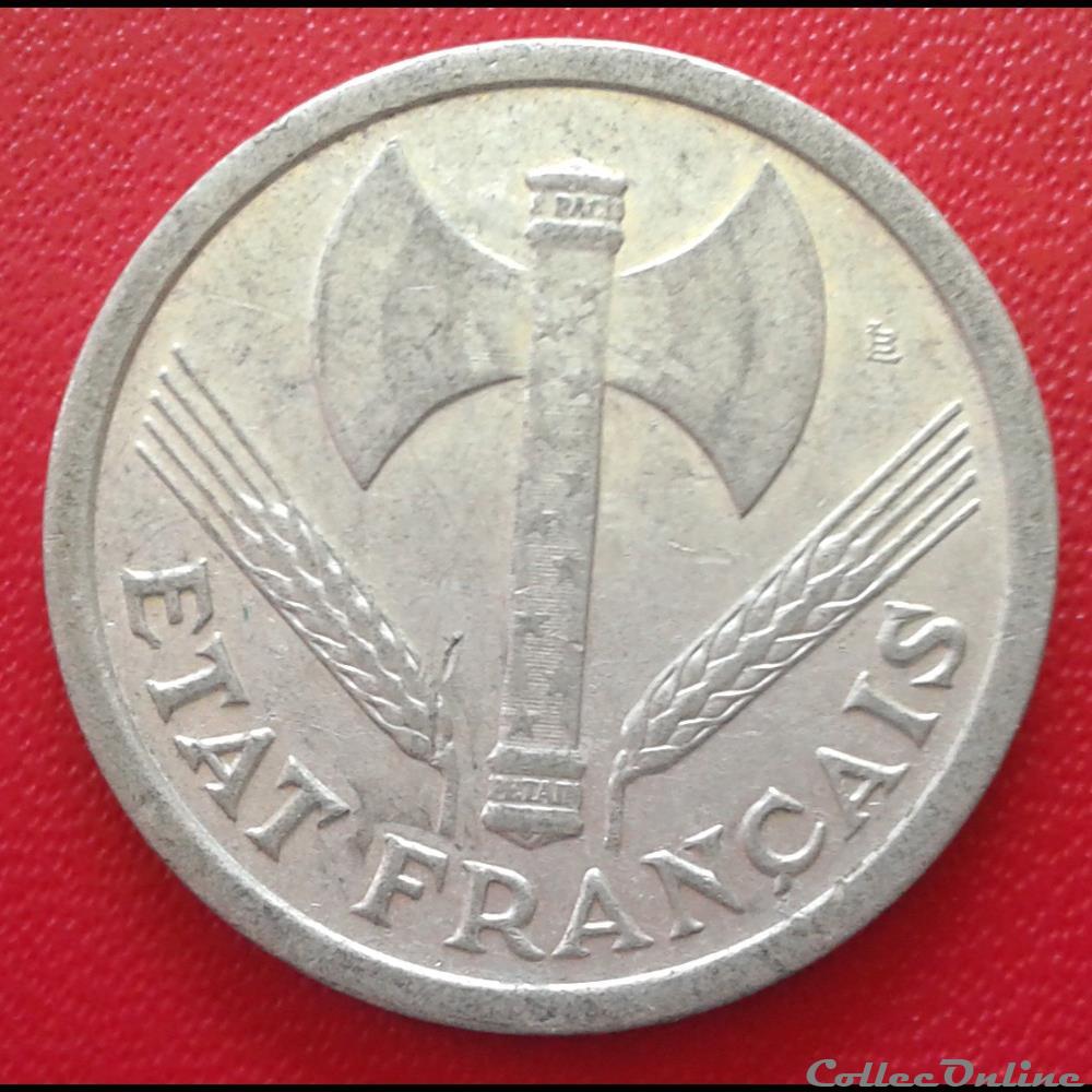 1943 - 2 francs monnaies monde france 1943 2 francs