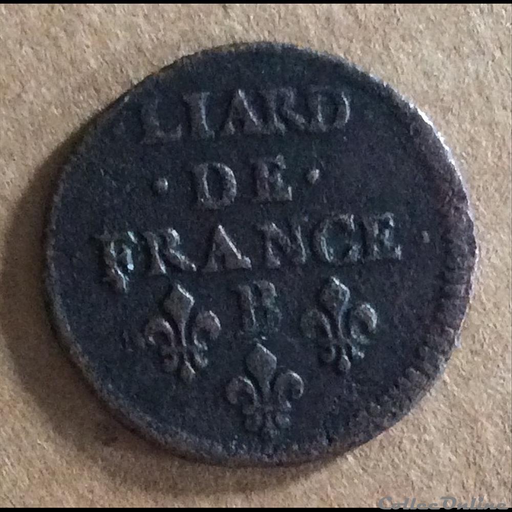 1655 - Liard monnaies europe medievale france royales 1655 liard