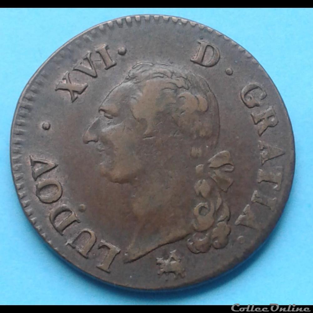 1791 - Sol à l'écu - 2nd semestre monnaies europe medievale france royales 1791 sol a ecu 2nd semestre