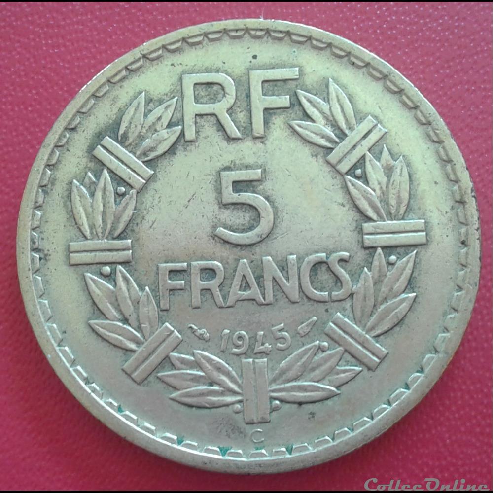 1945 C - 5 francs - BR.ALU monnaies monde france 1945 c 5 francs br alu