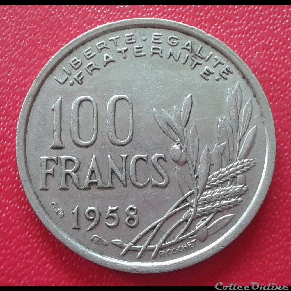 1958 - 100 francs monnaies france modernes 1958 100 francs