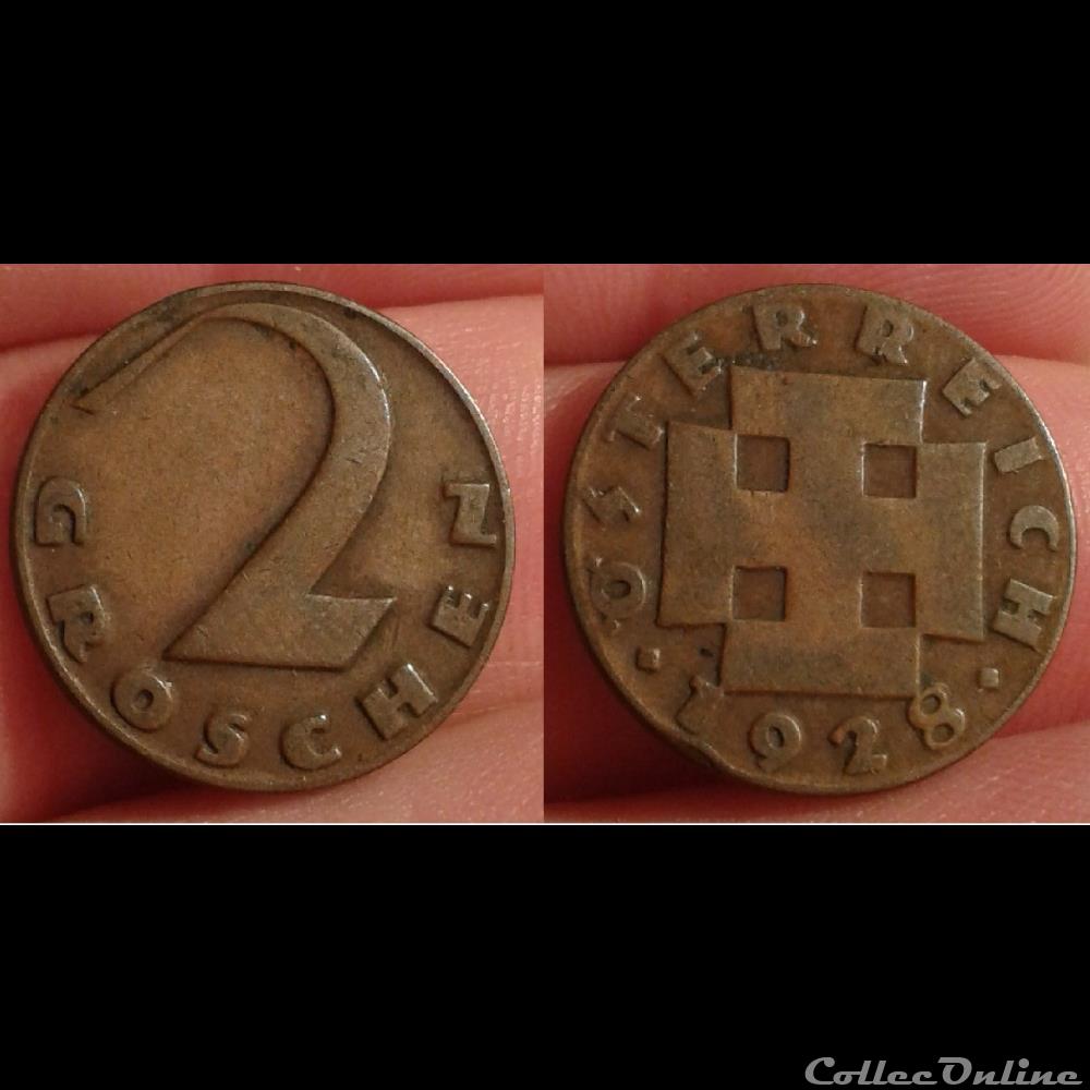 Autriche - 2 groschen 1928 monnaie monde autriche 2 groschen 1928