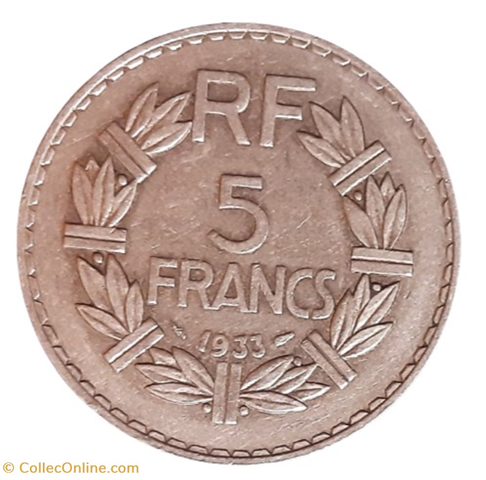 monnaies monde france 1933 5 francs