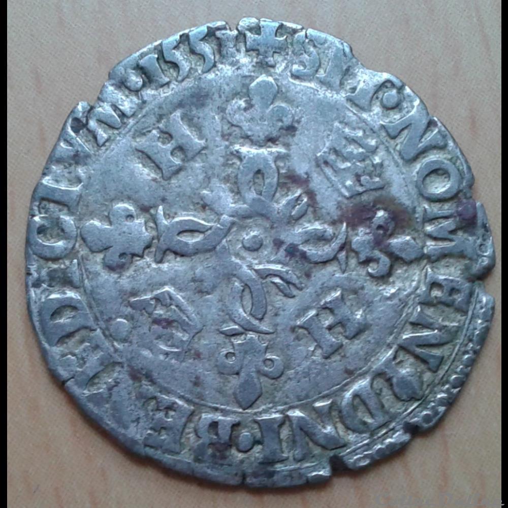 monnaies europe medievale france 1551 henri ii douzain aux croissants