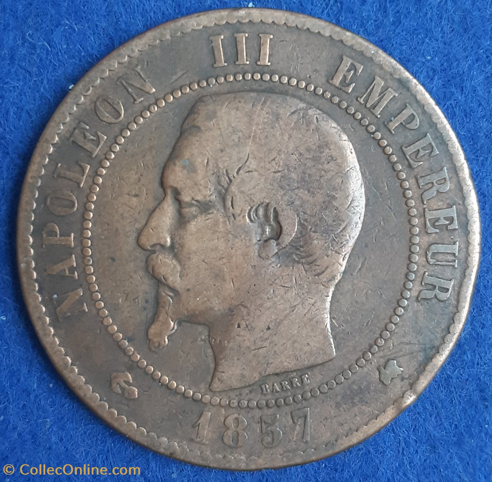 1857 K - 10 centimes monnaies monde france 1857 k 10 centimes