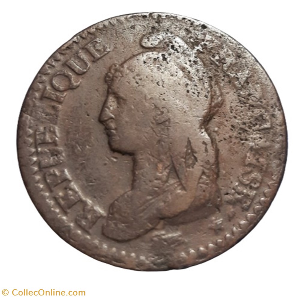 (1799-1800) - UN DECIME L'AN 8 BB monnaies monde france 1799 1800 un decime an 8 bb