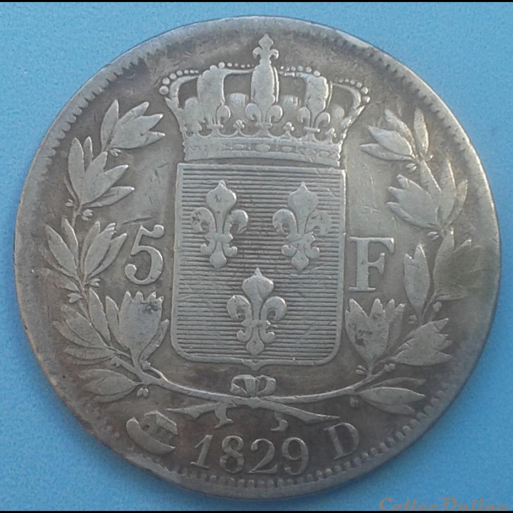 1829 D - 5 francs monnaies monde france 1829 d 5 francs