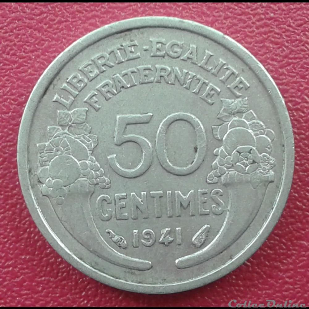 monnaies monde france 1941 50 centimes alu