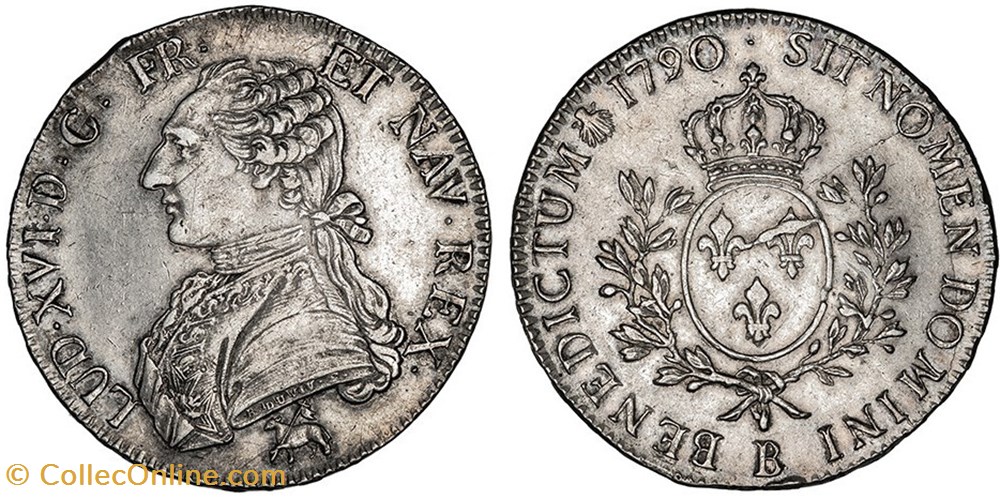 1790/80 - Ecu aux rameaux d'olivier monnaies europe medievale france royales 1790 80 ecu aux rameaux olivier