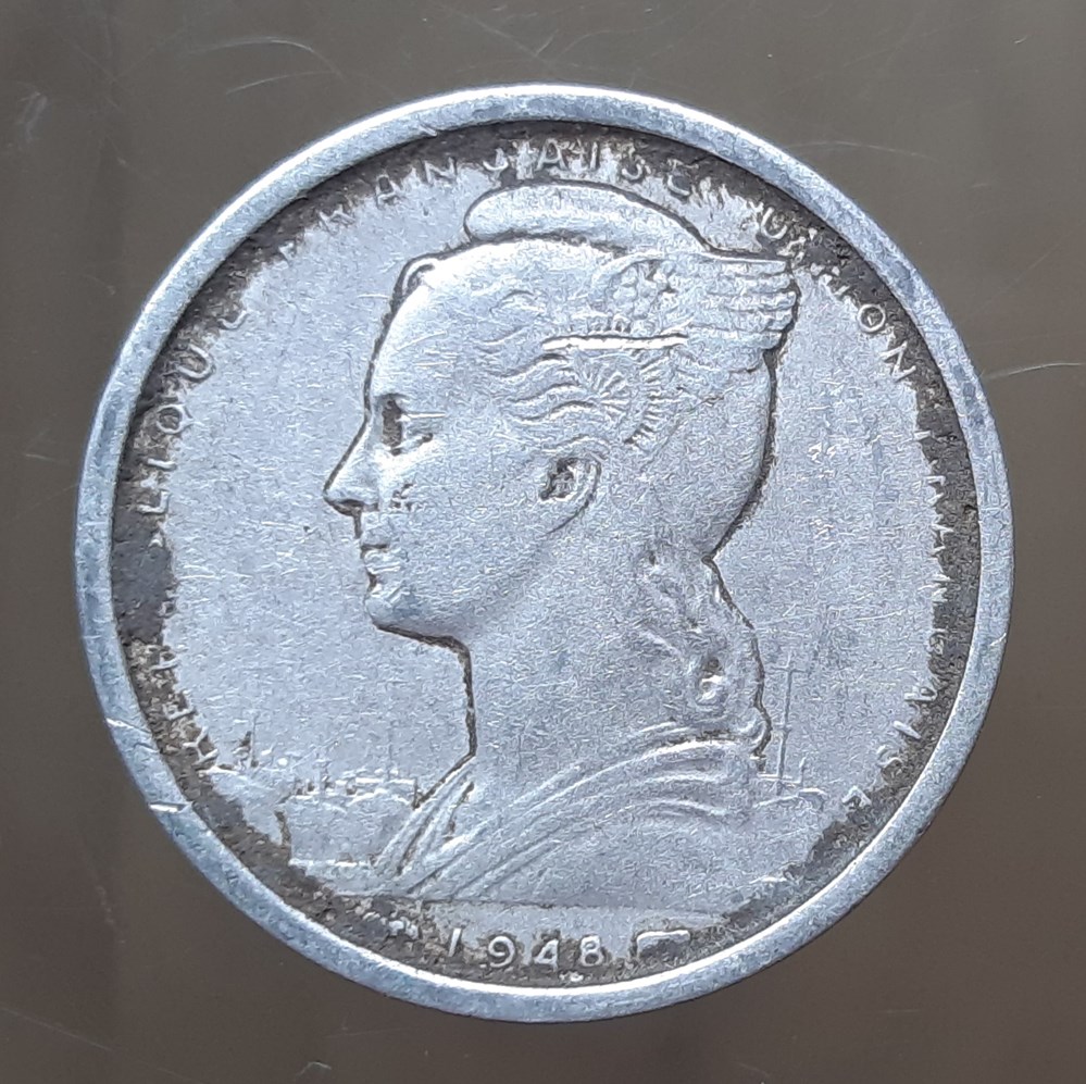 Afrique occidentale française – 2 francs 1948 monnaies colonies francaises afrique occidentale francaise 2 francs 1948