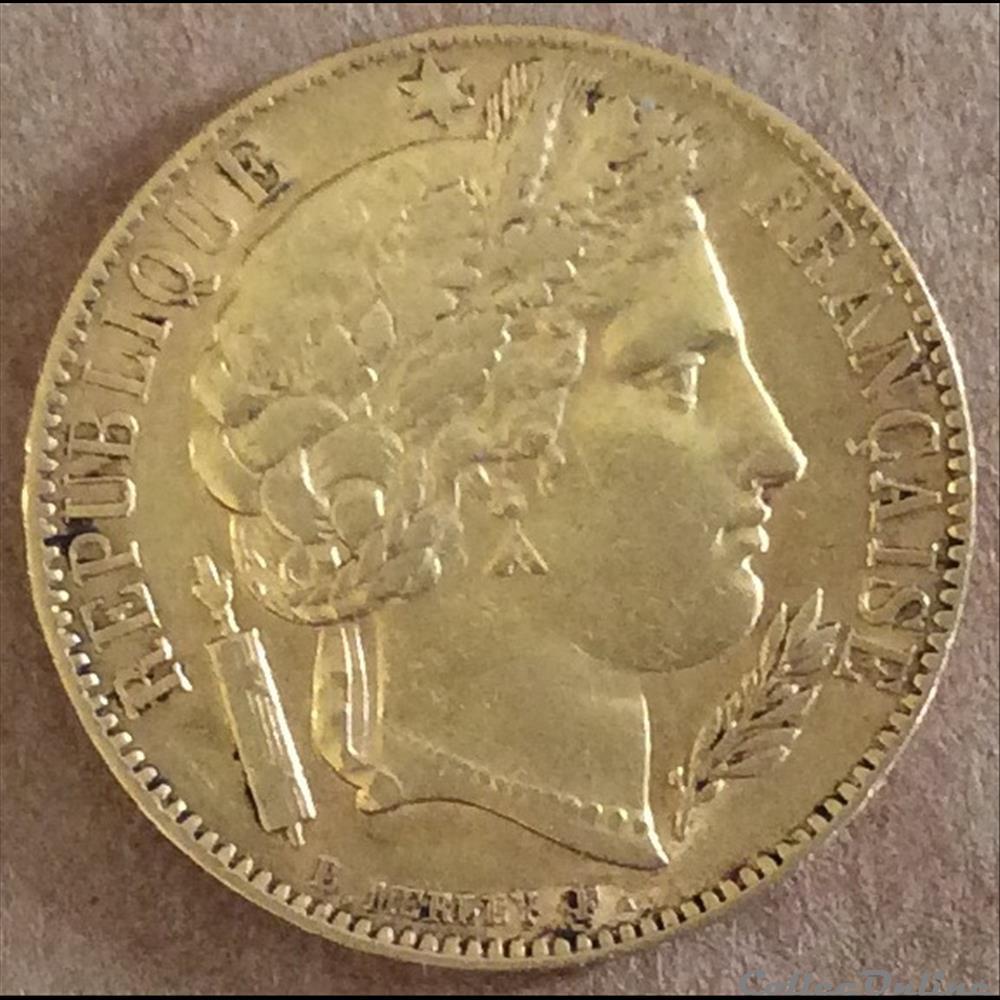 1851 A - 20 francs OR (sans point) monnaies france 1851 a 20 francs or sans point