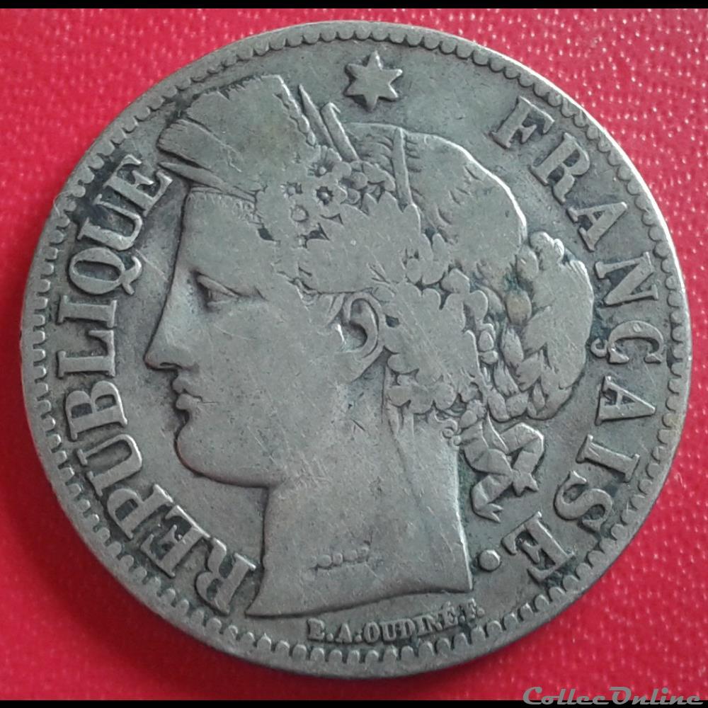 1870 A - 2 francs - grand A monnaies monde france 1870 a 2 francs grand a