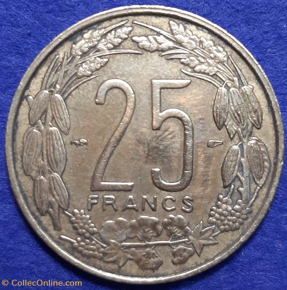 monnaies monde cameroun 25 francs 1958
