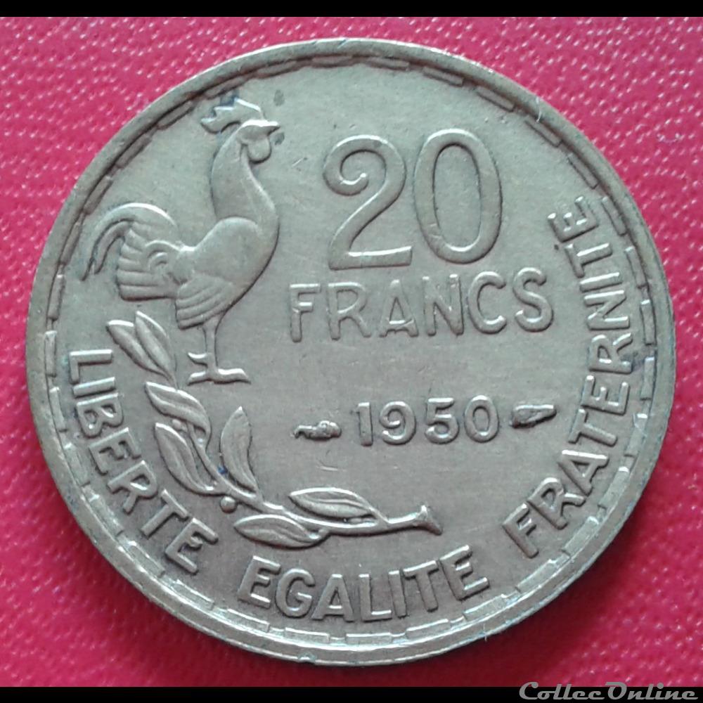 1950 - 20 francs - 3 faucilles monnaies france modernes 1950 20 francs 3 faucilles