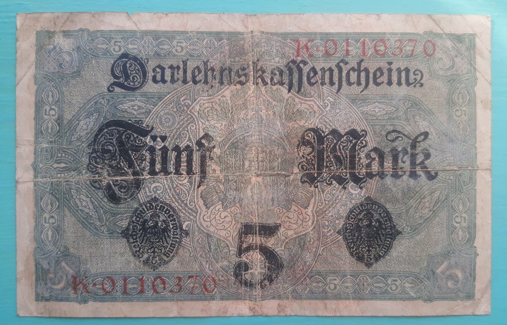 Allemagne -5 mark 1917 billets europe allemagne 5 mark 1917