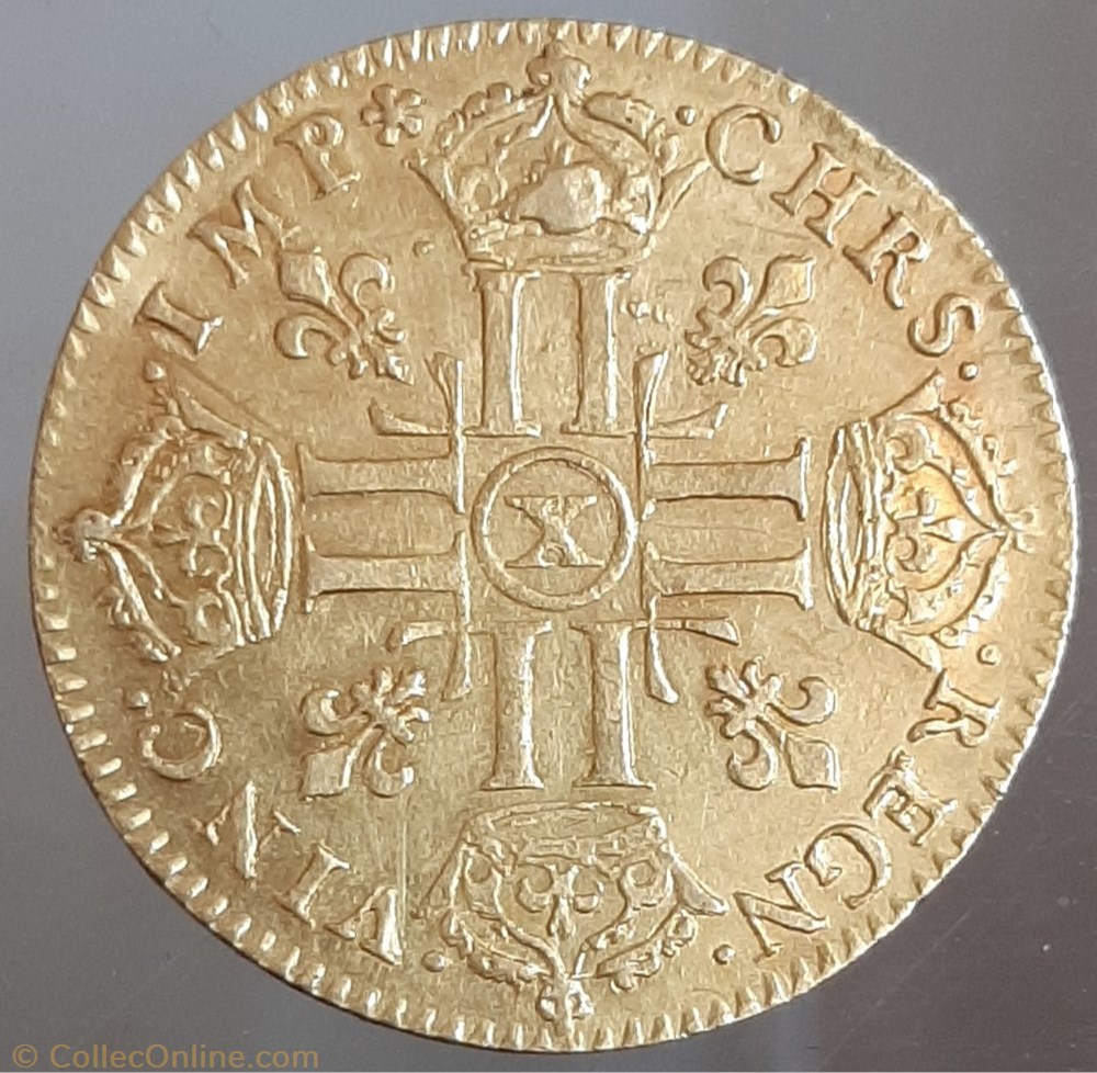 1680 X Louis d'or à la tête virile 4 monnaies france royales 1680 x louis or a la tete virile