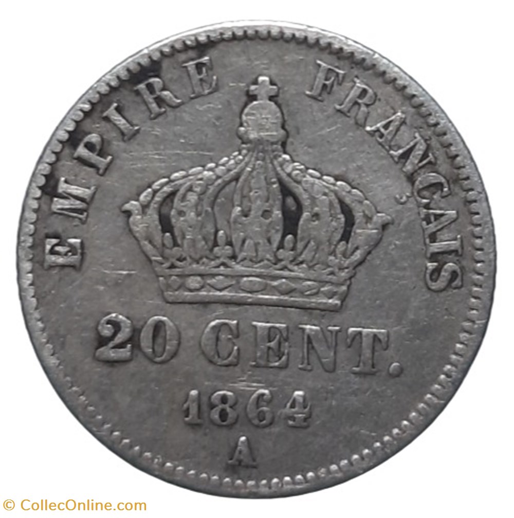 monnaies monde france 1864 a 20 centimes