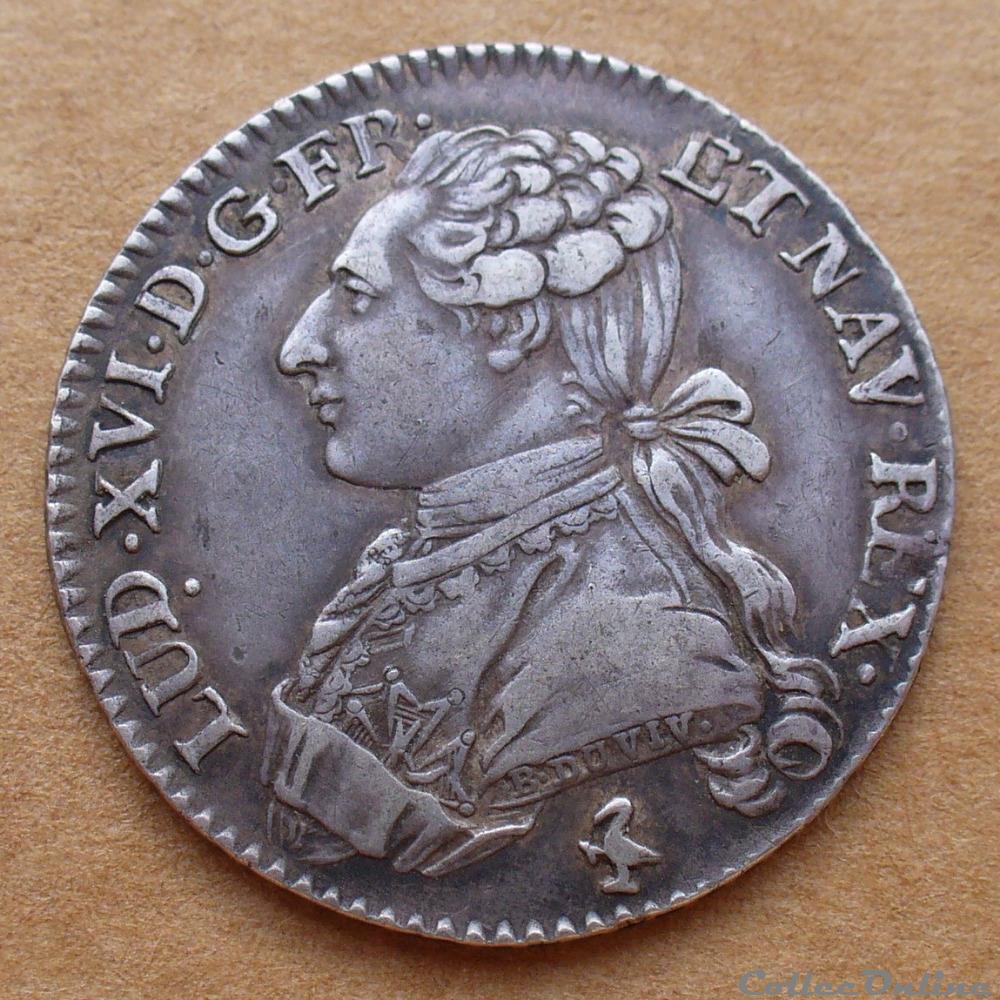 1780 A - 1/5 d'écu aux lauriers - Louis XVI monnaies france royales 1780 a 1 5 ecu aux lauriers louis xvi