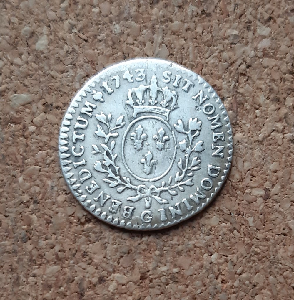 monnaies europe medievale france royales 1743 g 1 20eme ecu au bandeau