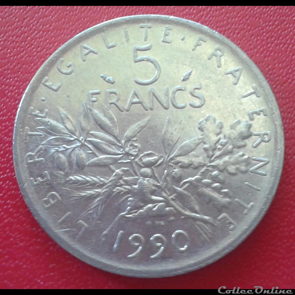 monnaies monde france 1990 5 francs