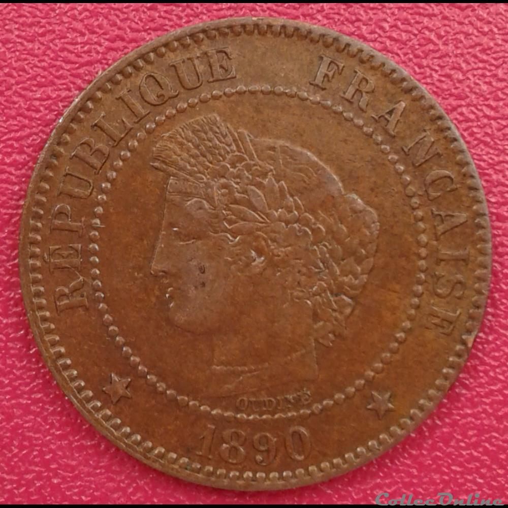 1890 A - 2 centimes monnaies france modernes 1890 a 2 centimes