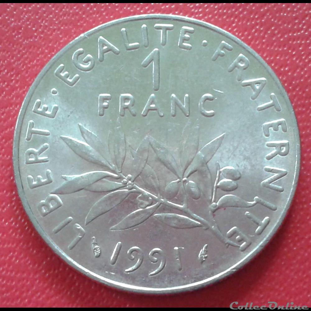 1991 - 1 franc monnaies france modernes 1991 1 franc