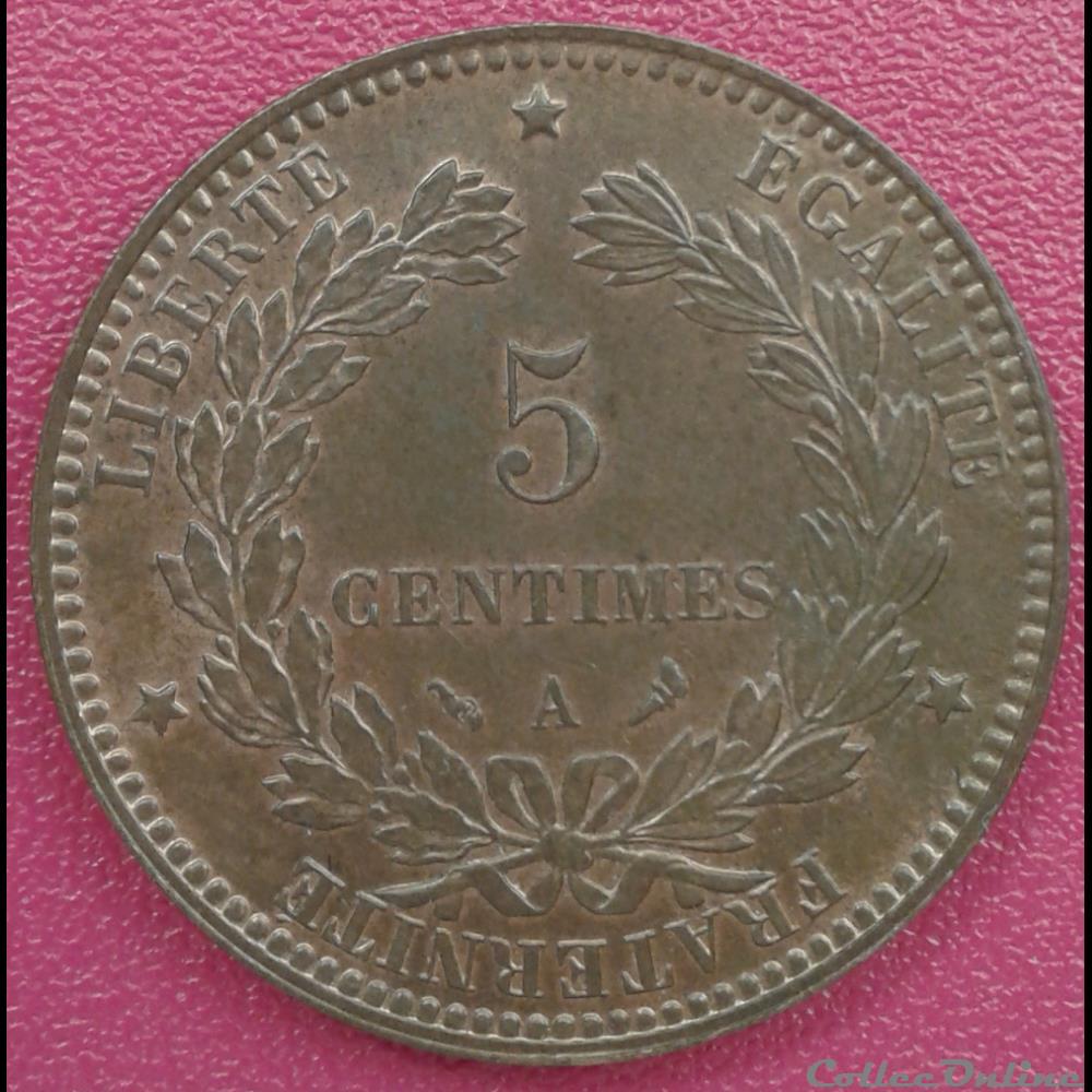 1897 A - 5 centimes - torche monnaies monde france 1897 a 5 centimes torche