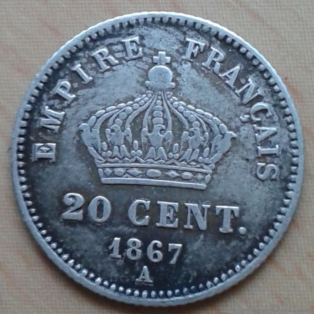 1867 A - 20 centimes monnaies france modernes 1867 a 20 centimes