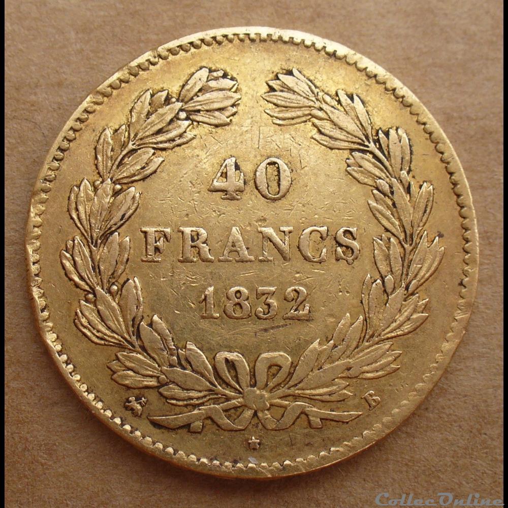 1832 - 40 francs OR monnaies monde france 1832 40 francs or