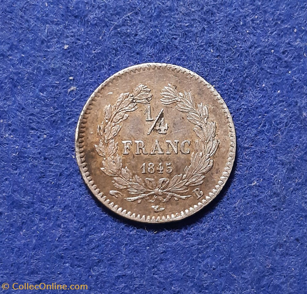 1845 - 1/4 franc monnaies monde france 1845 1 4 franc