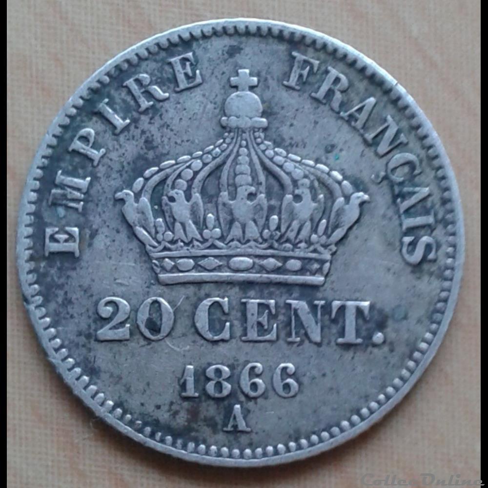 1866 A - 20 centimes monnaies france modernes 1866 a 20 centimes