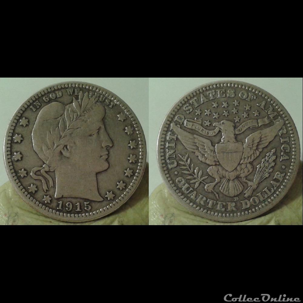 USA - quarter dollar 1915 D monnaie monde etat uni usa quarter dollar 1915 d