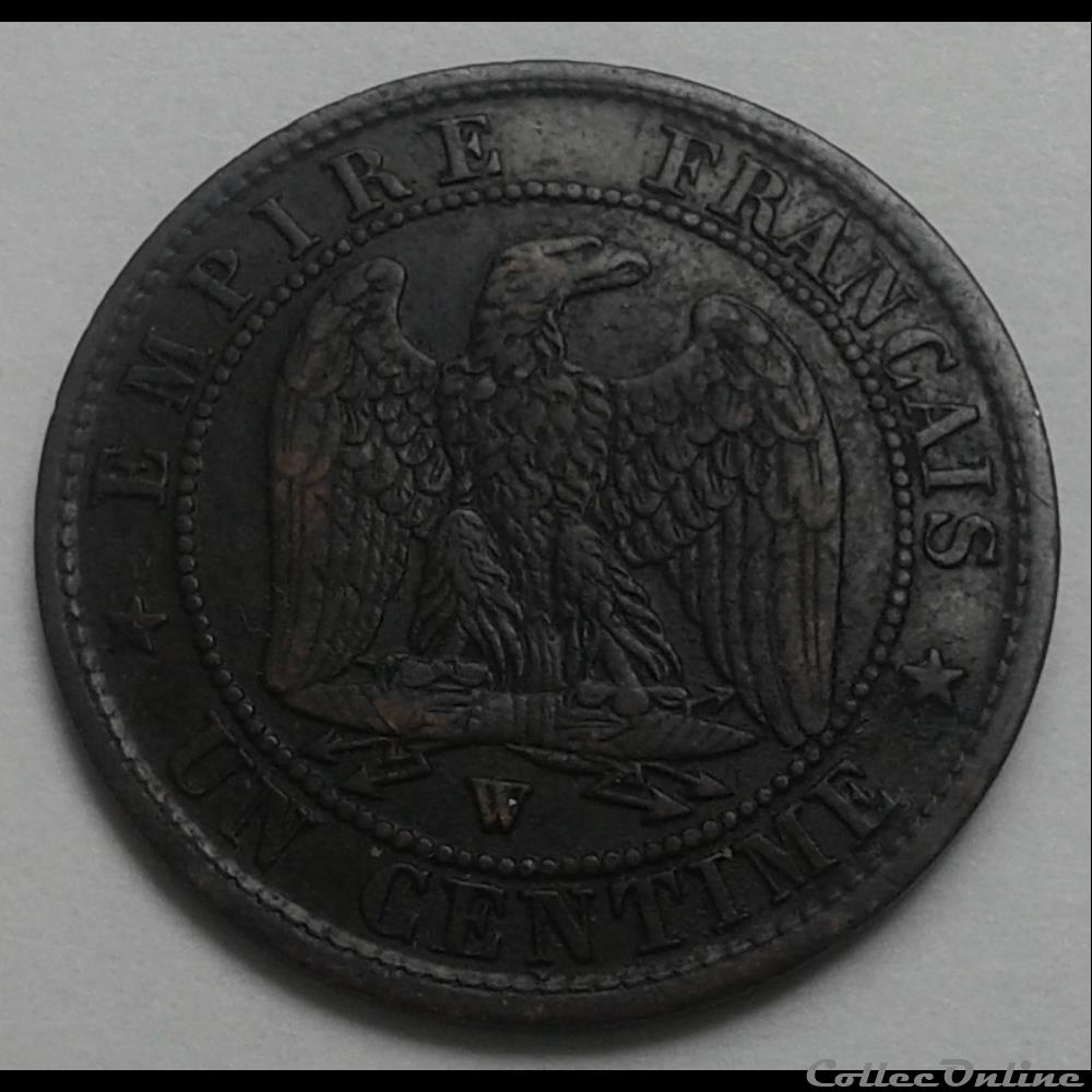 1856 W - 1 centime 3 monnaies france a modernes 1856 w 1 centime