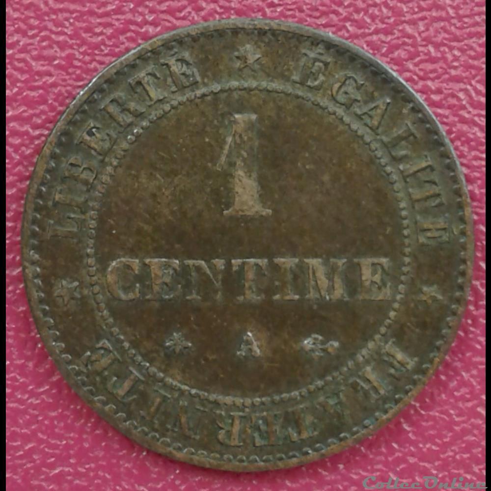 1878 A - 1 centime monnaies france modernes 1878 a 1 centime