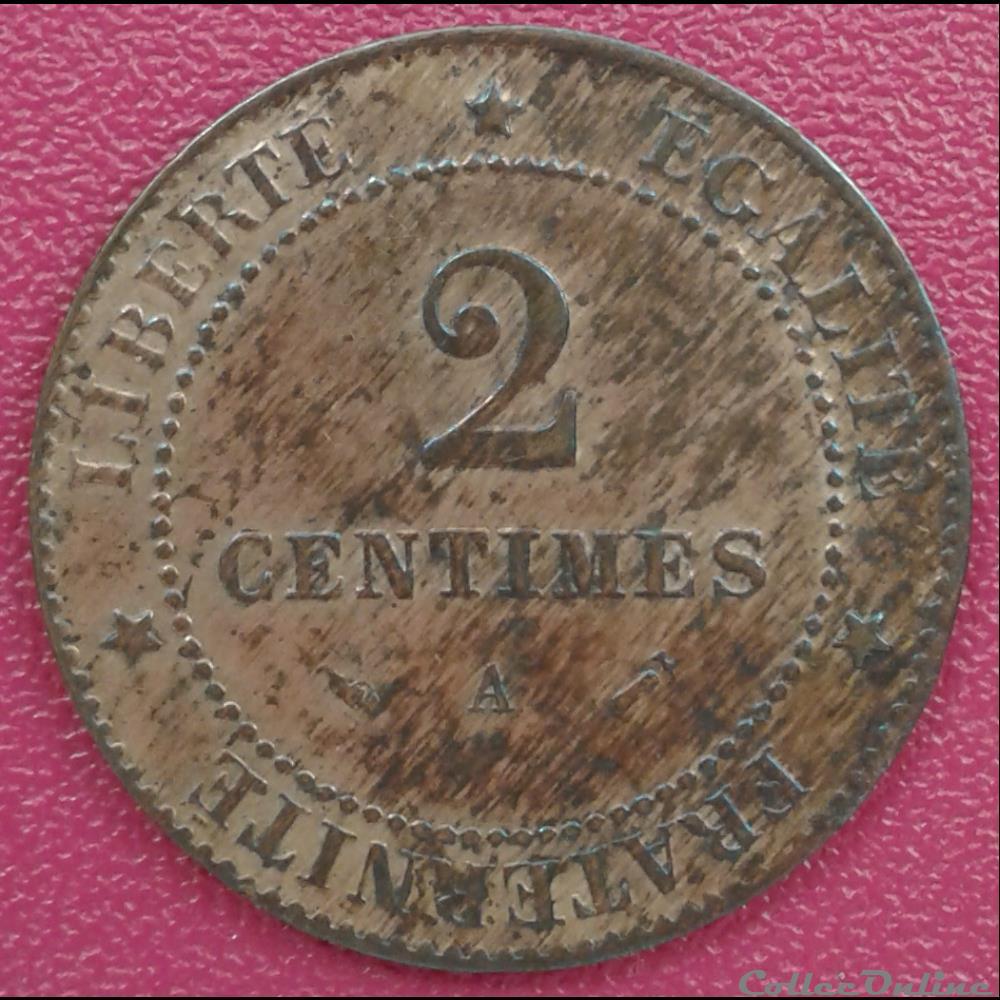 1896 A - 2 centimes monnaies france modernes 1896 a 2 centimes