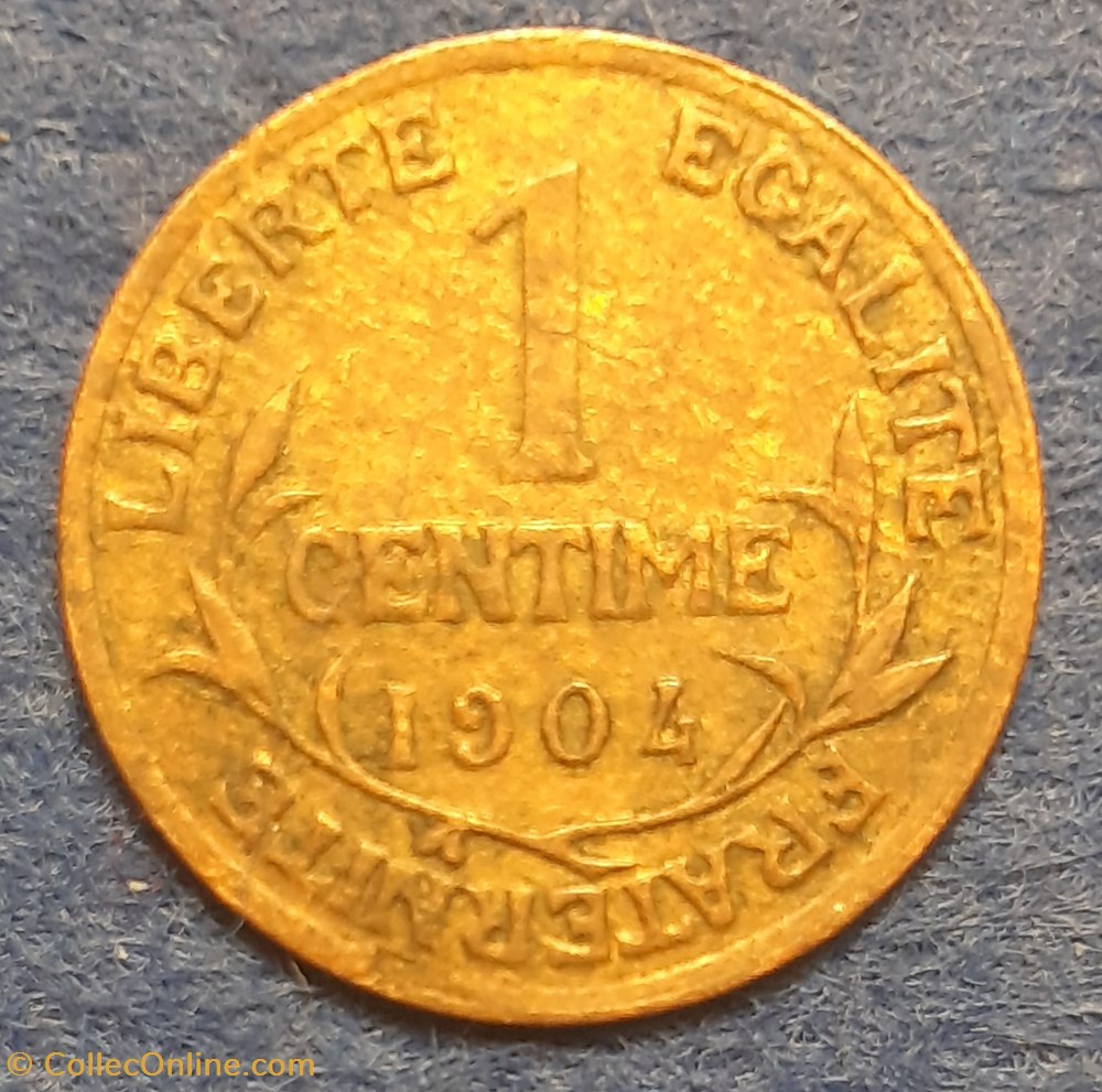 1904 - 1 centime monnaies monde france 1904 1 centime
