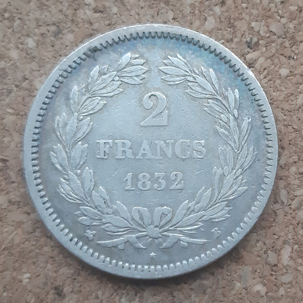 1832 - 2 francs monnaies monde france 1832 2 francs