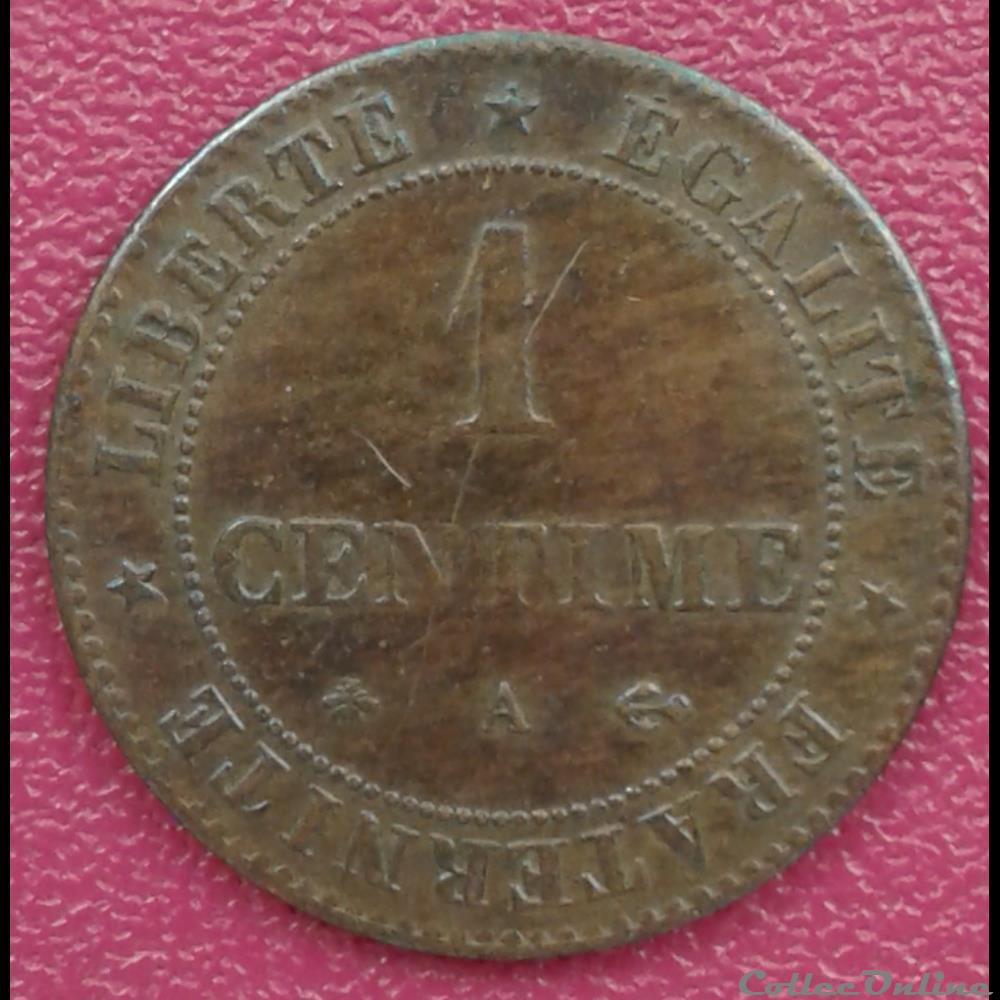 1874 A - 1 centime monnaies france modernes 1874 a 1 centime