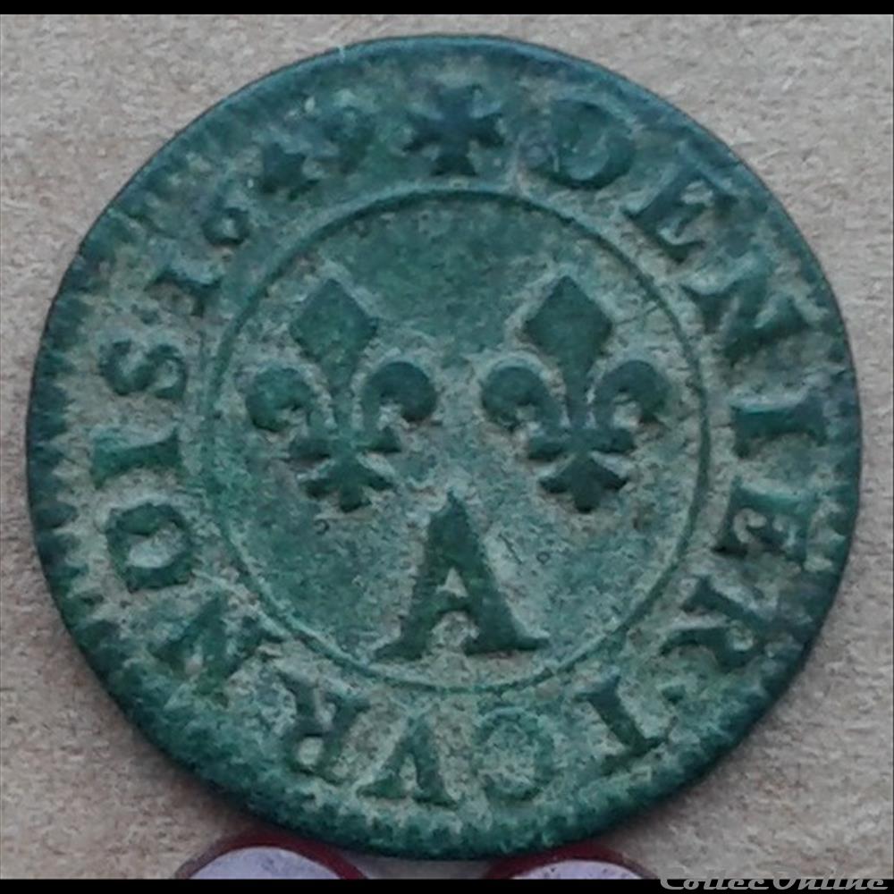 1649 A - denier de france - Louis XIV monnaies royales 1649 a denier de france louis xiv