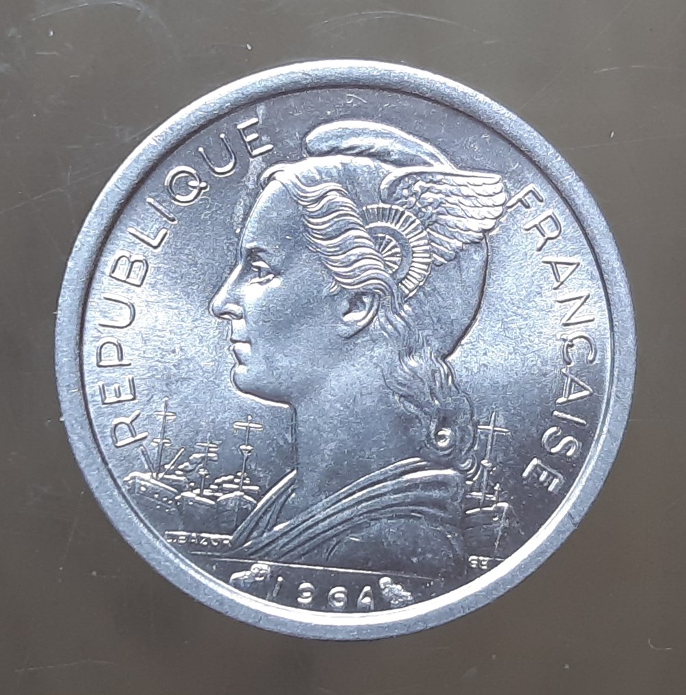 monnaies colonies francaises archipel des comores 1 franc 1964